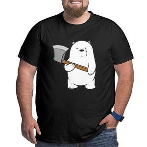 Open image in slideshow, Ice Bear Holding An Axe To Protect You Big Size Men&#39;s T-shirt
